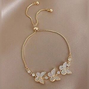 Rhinestone bracelet and charm necklace